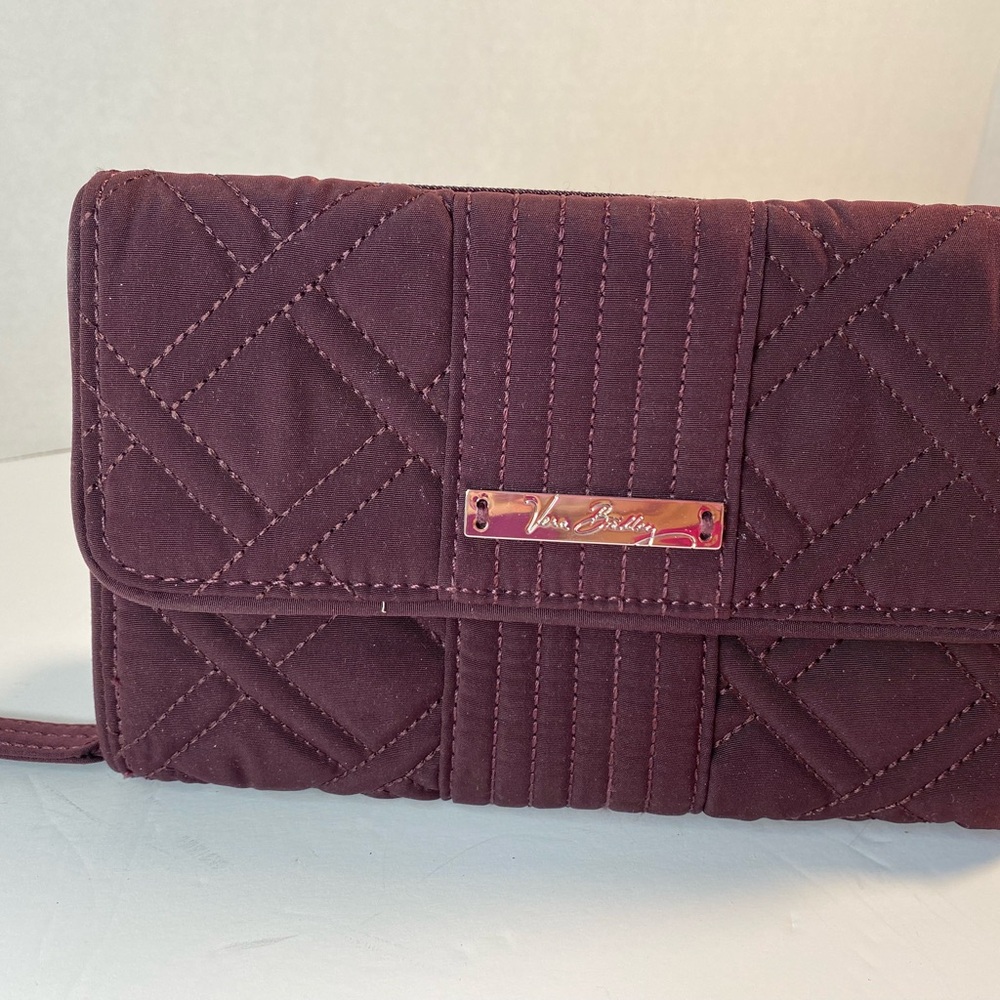 Vera Bradley Retired Burgundy Microfiber Accordion Wallet